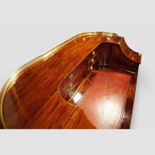 Edwardian inlaid mahogany Carlton House desk top