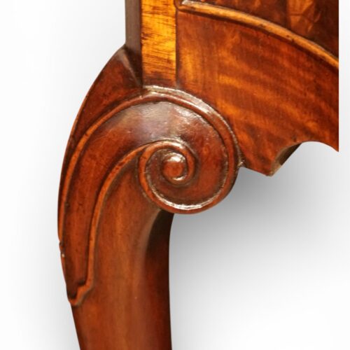 George I style serpentine mahogany chest on stand scroll carving to knee