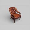 Pair of Victoran button back open arm chairs at angle