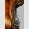 Pair of Victorian button leather reading chairs carving detail
