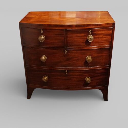 Regency mahogany bow front chest small size