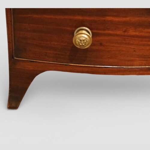 Regency mahogany bow front chest small size splay foot