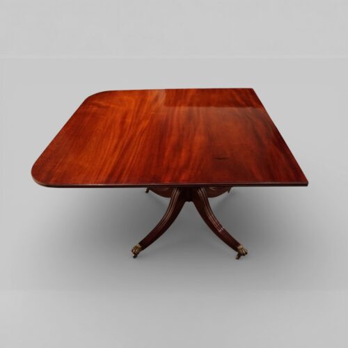 Regency style twin pillar dining table end section