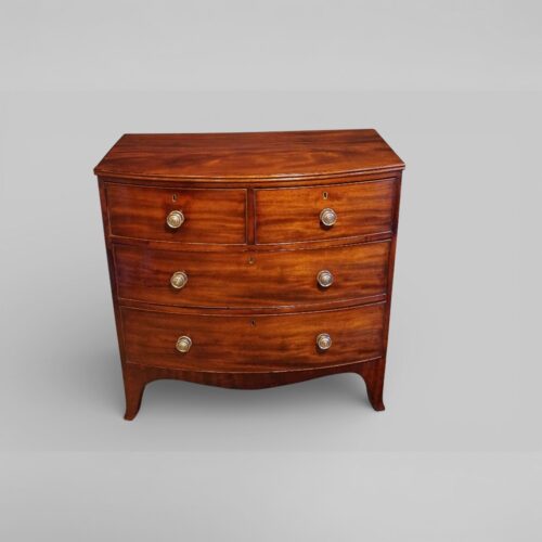 Regency mahogany small bow front chest