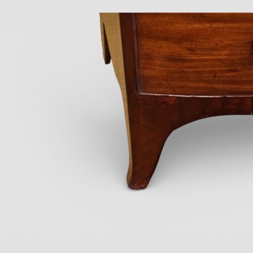Regency mahogany small bow front chest foot