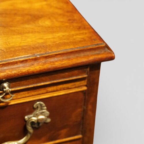 Small 19thc mahogany brushing slide chest corner