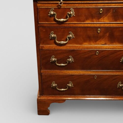 Small 19thc mahogany brushing slide chest front detail