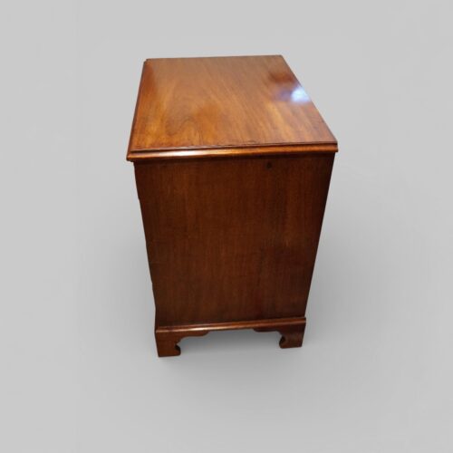 Small 19thc mahogany brushing slide chest side