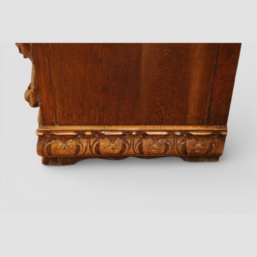 Victorian carved oak settle base carved plinth