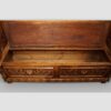 Victorian carved oak settle base interior