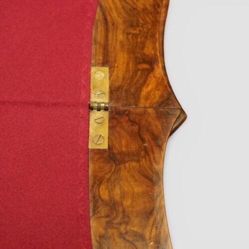 Victorian walnut serpentine card table hinge