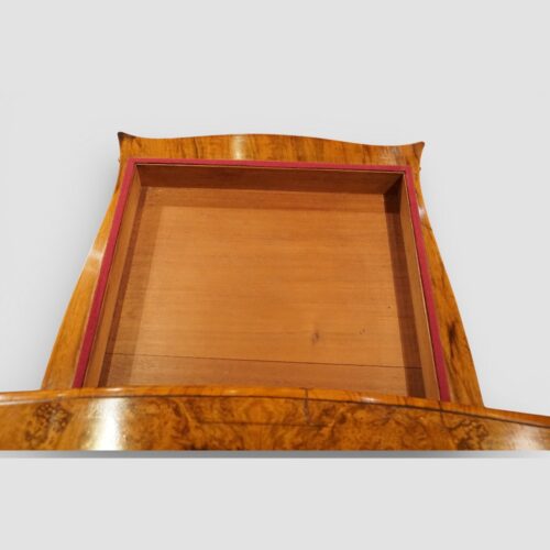 Victorian walnut serpentine card table storage compartment
