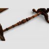 Victorian walnut serpentine card table stretcher