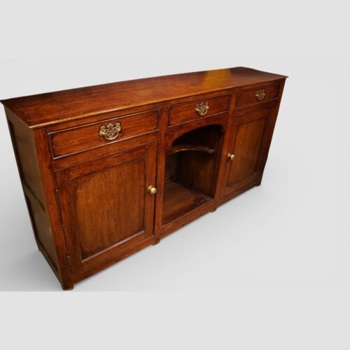19thc oak dog kennel dresser base angle