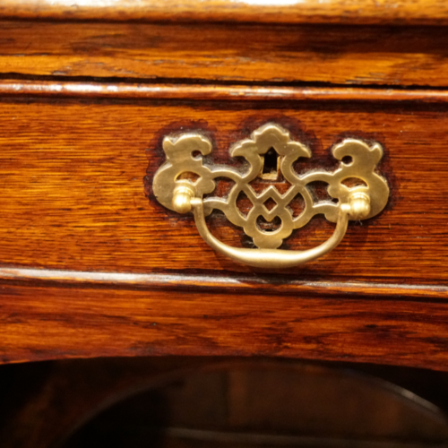 19thc oak dog kennel dresser base brass handle