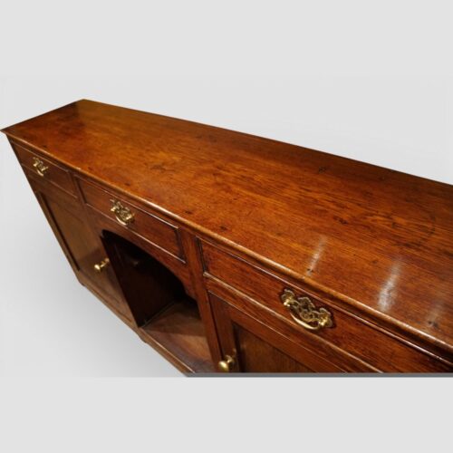 19thc oak dog kennel dresser base top surface