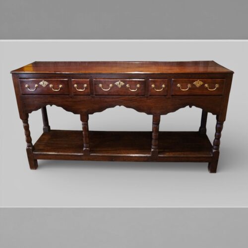 Antique oak pot board dresser base c.1780 front view