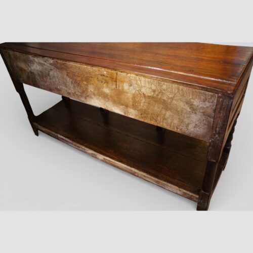 Antique oak pot board dresser base c.1780 rear
