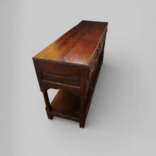 Antique oak pot board dresser base c.1780 top