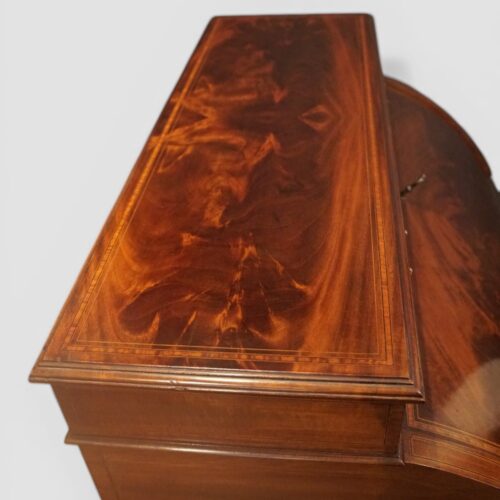 Edwardian inlaid ladies desk flame mahogany
