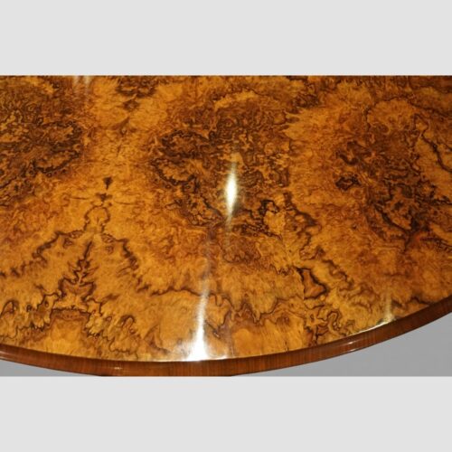 Victorian burr walnut coffee table edge