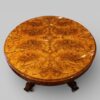 Victorian burr walnut coffee table end view