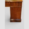 Victorian burr walnut pedestal desk rear of pedestal