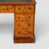 Victorian burr walnut pedestal desk right hand