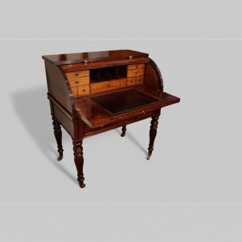 19thc mahogany cylinder desk interior