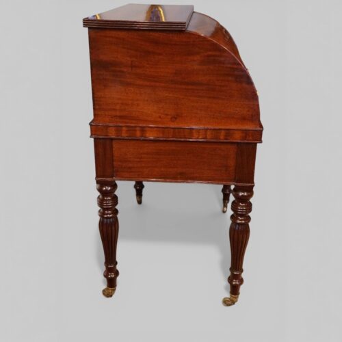 19thc mahogany cylinder desk side