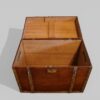 Antique brass bound teak trunk interior