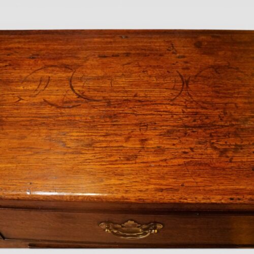 George III oak dresser pot board dresser base top detail