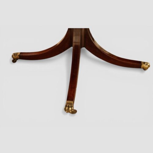 Georgian style inlaid mahogany twin pillar dining table base