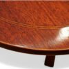 Georgian style inlaid mahogany twin pillar dining table corner inlay