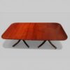 Georgian style inlaid mahogany twin pillar dining table top no leaf