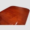 Georgian style inlaid mahogany twin pillar dining table top rounded ends