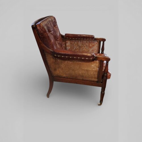 Regency mahogany bergere chair side