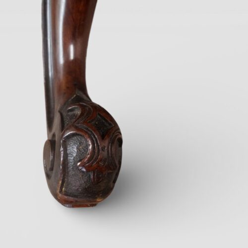 Victorian burr walnut coffee table carved toe
