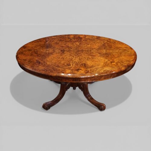 Victorian burr walnut oval coffee table