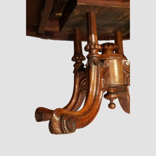Victorian burr walnut oval coffee table leg