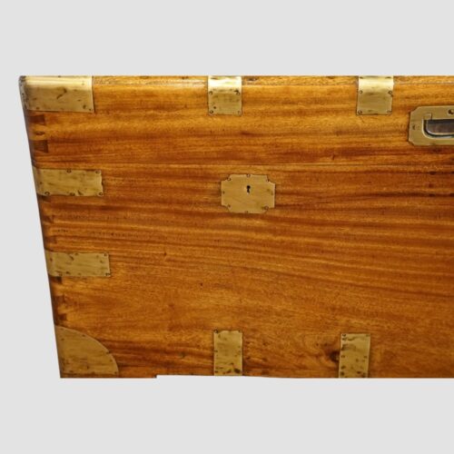 Victorian camphor brass bound trunk brass bound corners