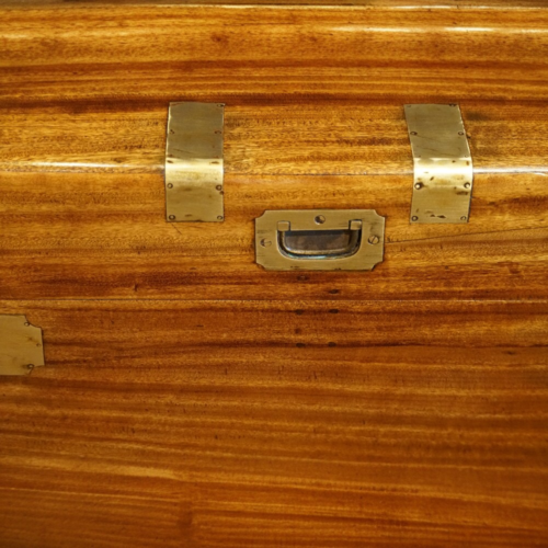Victorian camphor brass bound trunk detail edge