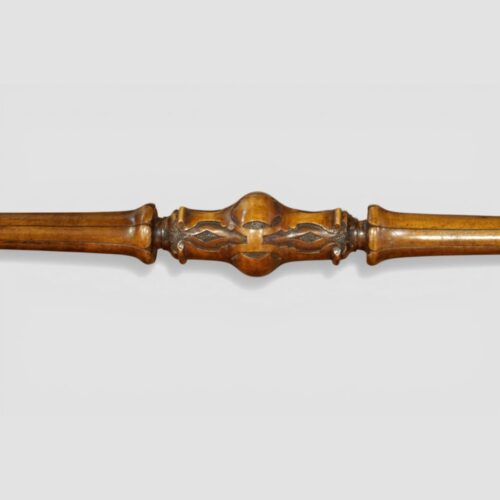 Victorian inlaid walnut kidney desk turned carved pole stretcher