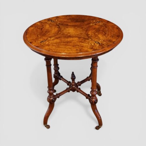 Victorian inlaid walnut wine table