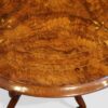 Victorian inlaid walnut wine table detail top
