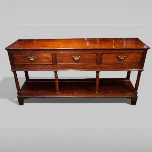 Antique oak pot board dresser base, 1820