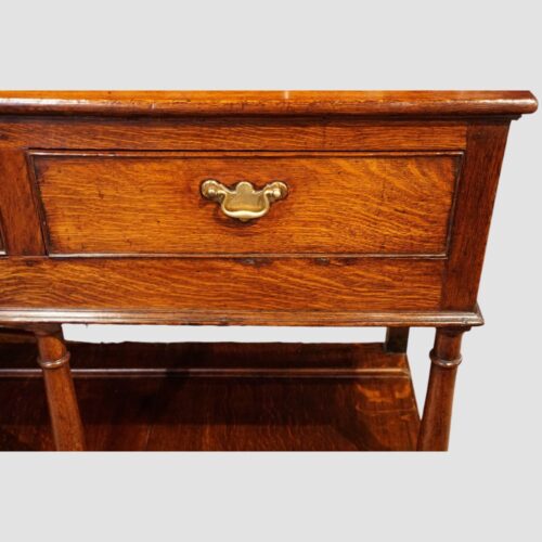 Antique oak pot board dresser base, 1820 drawer