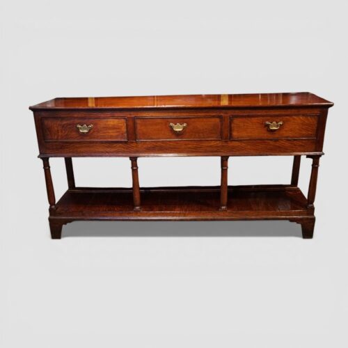 Antique oak pot board dresser base, 1820 front
