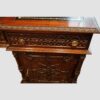 Chippendale style partners desk drawer carving and brass handle