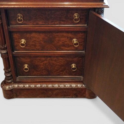 Chippendale style partners desk interior drawers